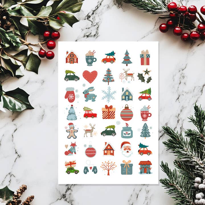 Folha de Autocolantes Memórias de Natal por atacado de Sticker Varia