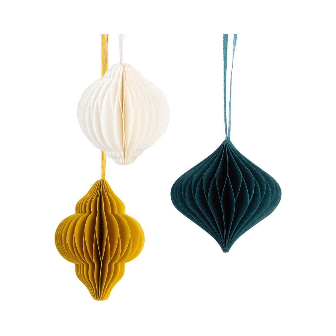 Talking Tables EU - Wholesale Ornament Set - Honeycomb Christmas Baubles Decorations | 3 Pack |0