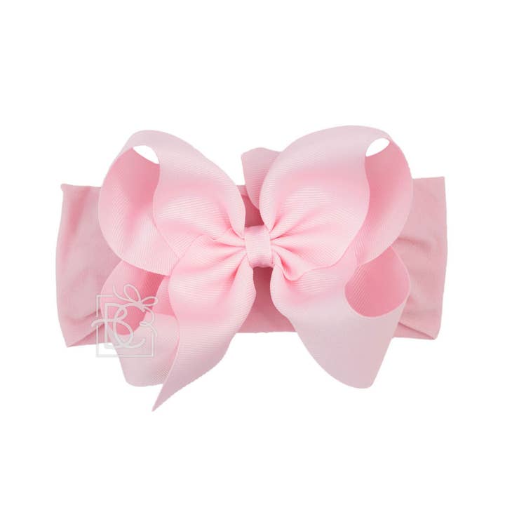 Beyond Creations, LLC - Wholesale Fashion Headband - Kids - WIDE PANTYHOSE HEADBAND W/CLASSIC GROSGRAIN BOW31