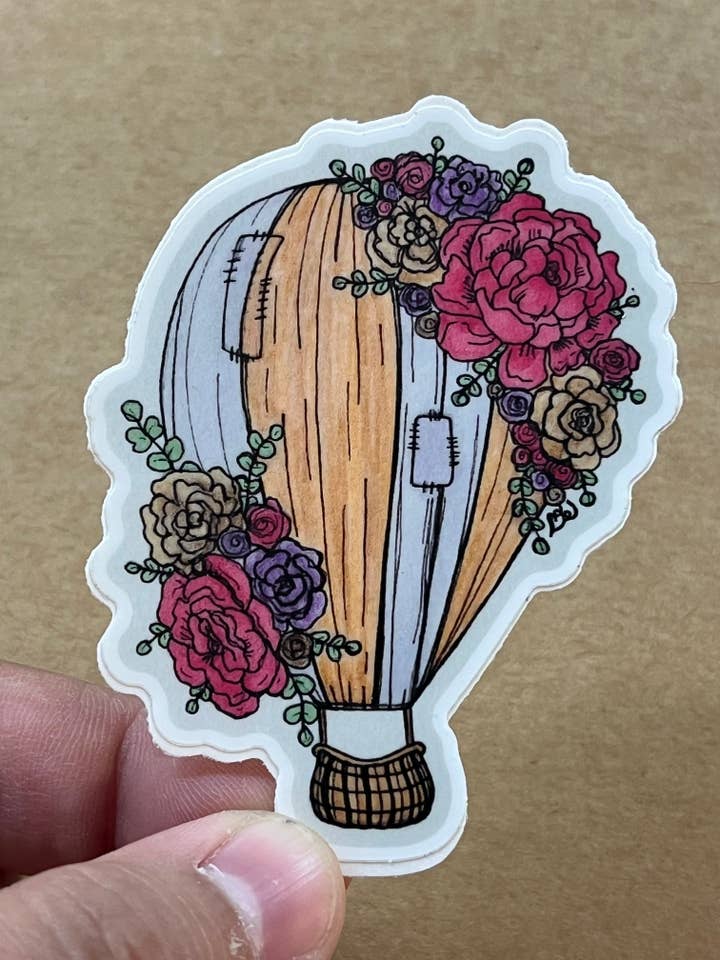 Hot Air Balloon Sticker for wholesale by ON THE GO Studio