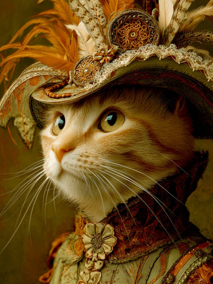 Stella - Cats in Hats - Art Print - 8"x10" Artwork for wholesale by Mowbi
