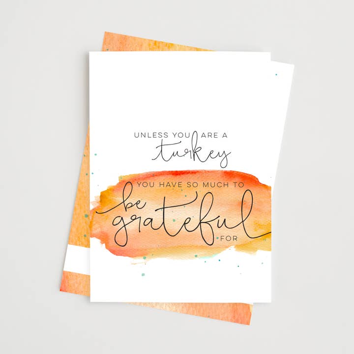 A menos que seas un pavo | Tarjeta de notas de Acción de Gracias para venta al por mayor de Paperfinch Design