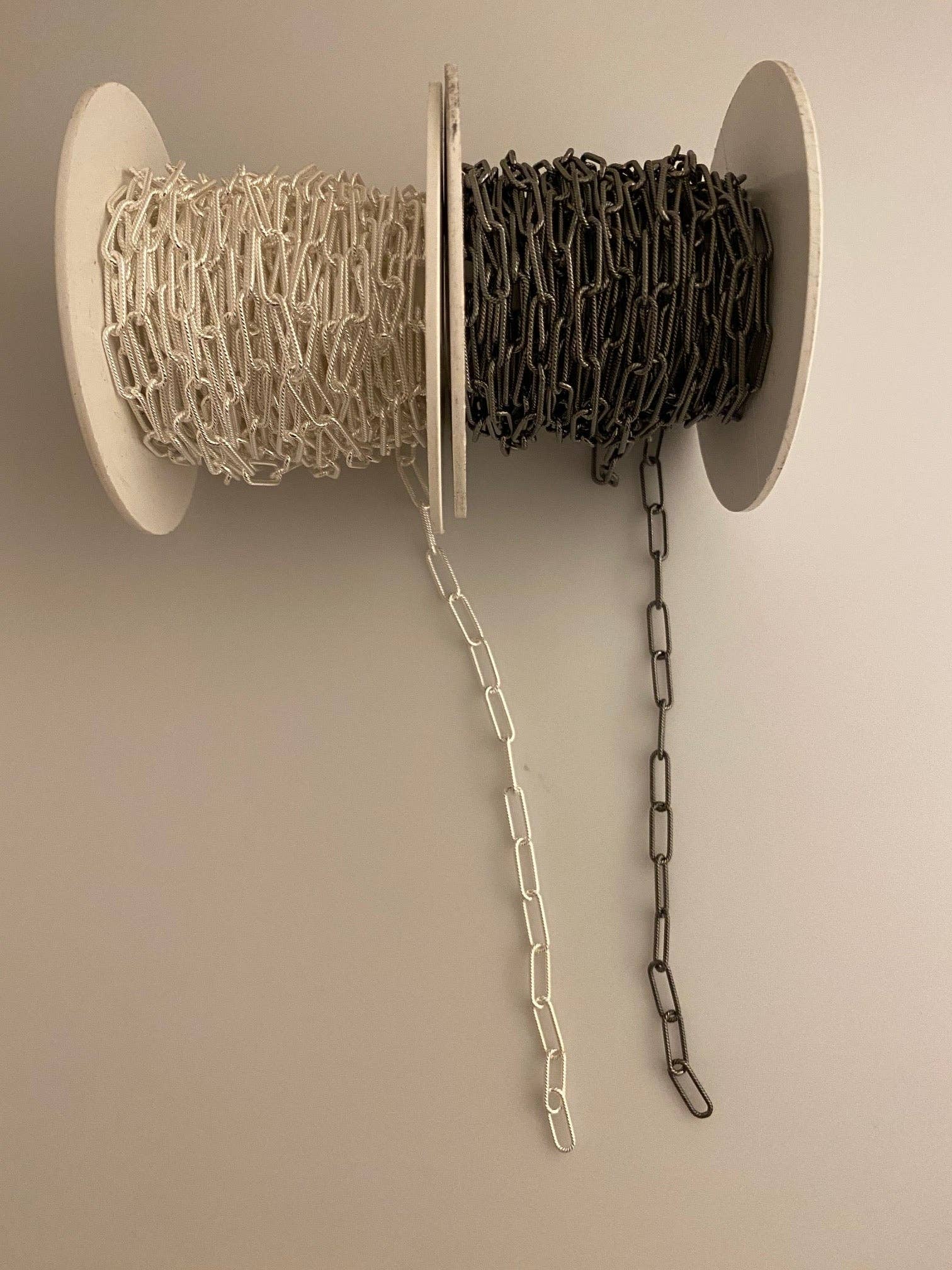 Purity Beads - Wholesale Craft Supplies - 925 Sterling Silver Chain, Rectangular Chain Twisted Wire . Machine made Chain, Size 11.4mmX4.2mm, 1 Foot1