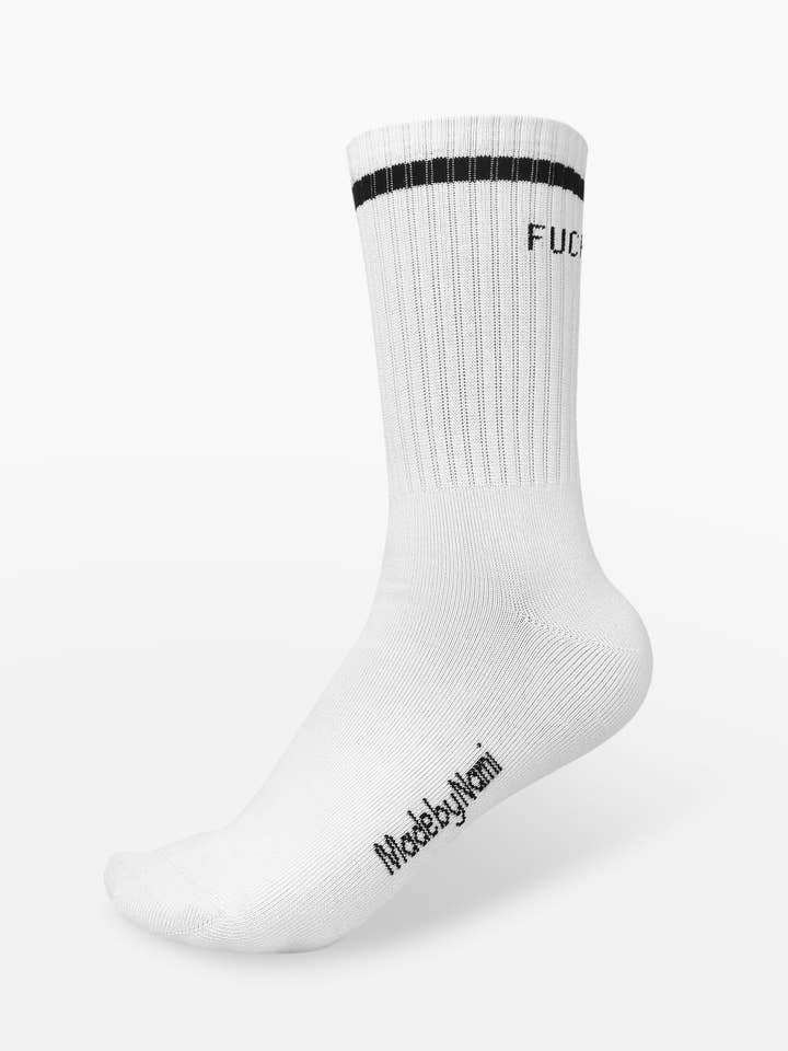 Made By Nami – wholesale Socks – Unisex – Crew Socks 2-Pack, with Sayings, 41-45 "F**k Off"