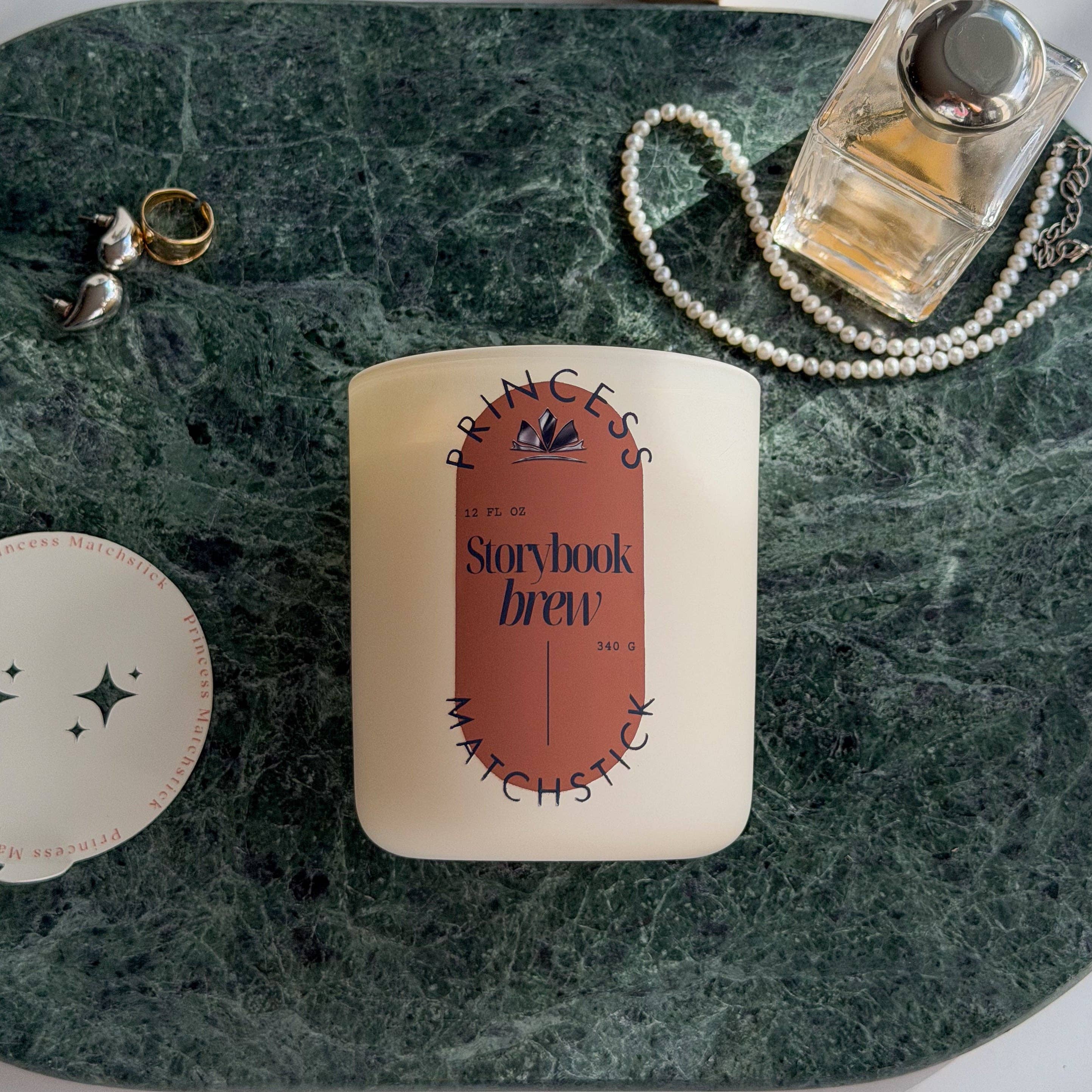 Princess Matchstick - Wholesale Jar/Filled Candle - Storybook Brew Candle: Cozy Library Scent 12oz/2.5oz