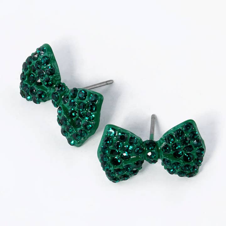 Sensibling Corp. - Wholesale Stud/Post Earrings - Crystal Rhinestone Bow Stud Earrings24
