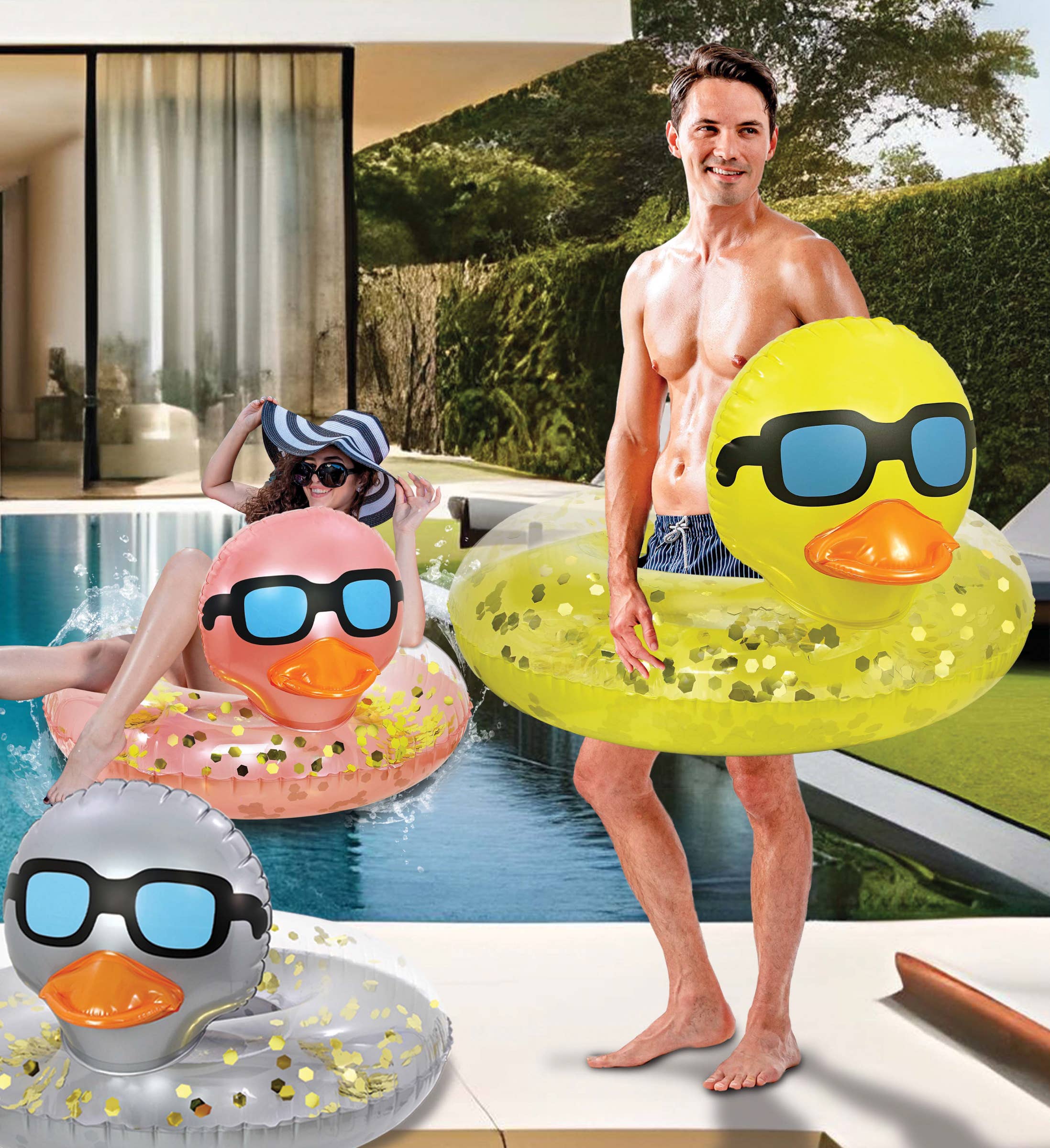 Cota Global – wholesale Uppblåsbara leksaker – POZA - ANKPOOLRING - GULDGUL4