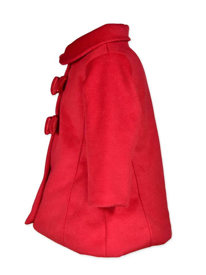 American Widgeon - Wholesale Coat - Kids - Widgeon 2 Bow Car Coat Faux Wool - 4205-FWHP & FWR