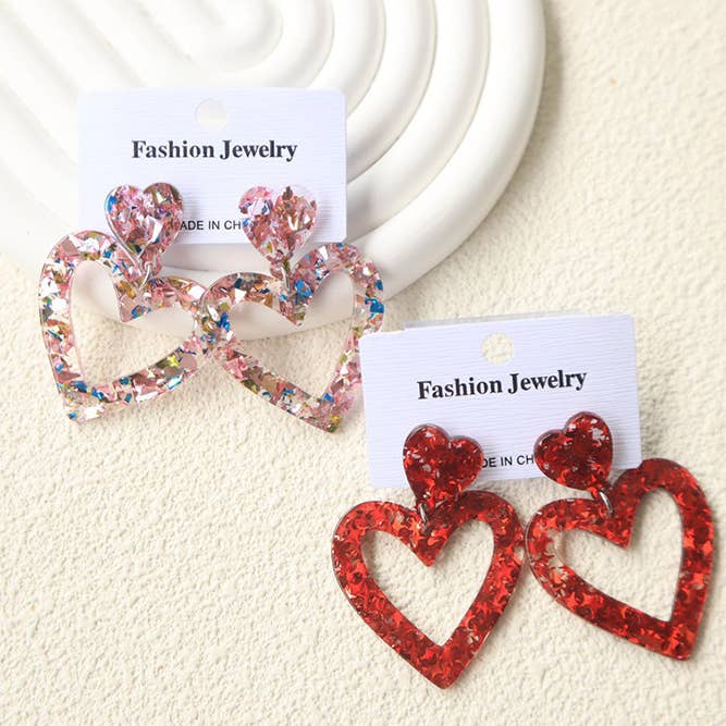 UNISHE - Wholesale Dangle Earrings - Mothers Day Heart Shape Earrings ZK662