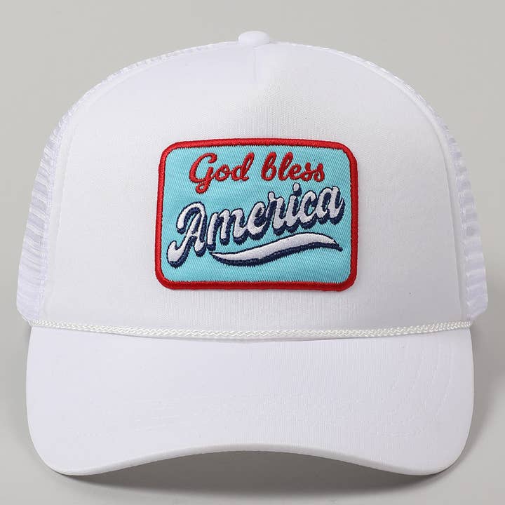 Fashion City - Vendita all'ingrosso Cappellino da camionista - Unisex - Cappello in Schiuma con Toppa Ricamata "God Bless America"17