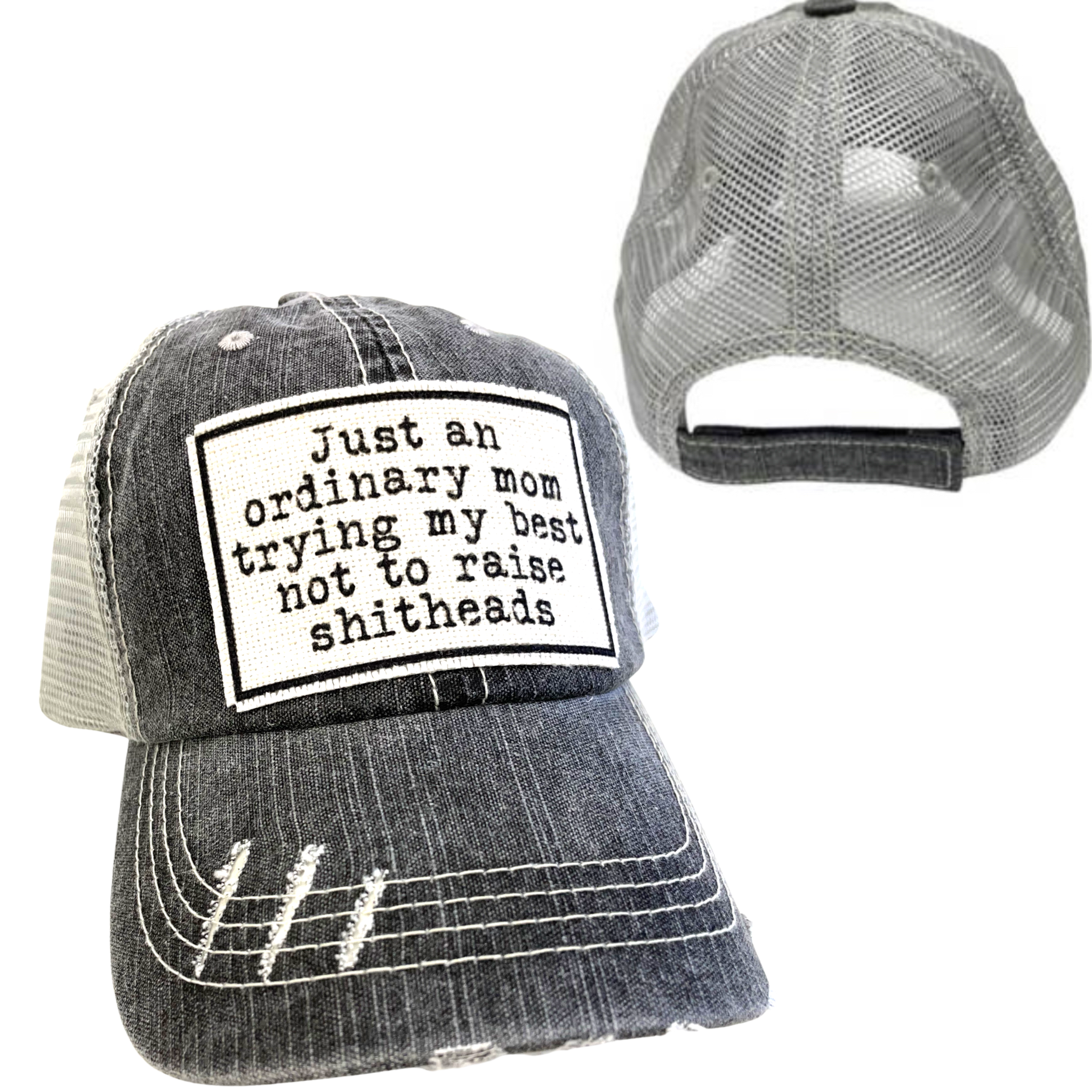 dkhandmade - Wholesale Trucker Hat - Women's - MOM TRYING NOT TO RAISE SHITHEADS | WOMAN'S HAT | DISTRESSED6
