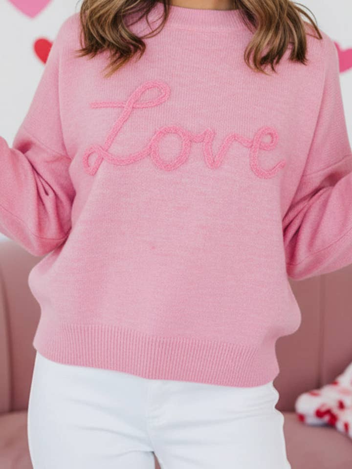 Valentine Corded Love Graphic Baggy Sweater | S-XL for wholesale by Aapparella