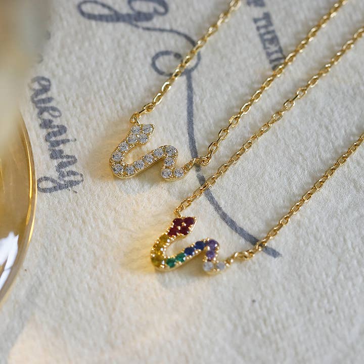 925 Sterling Silver Snake Necklace Plated with 14K Gold for wholesale by Gioiellin - S925 Silver Jewelry