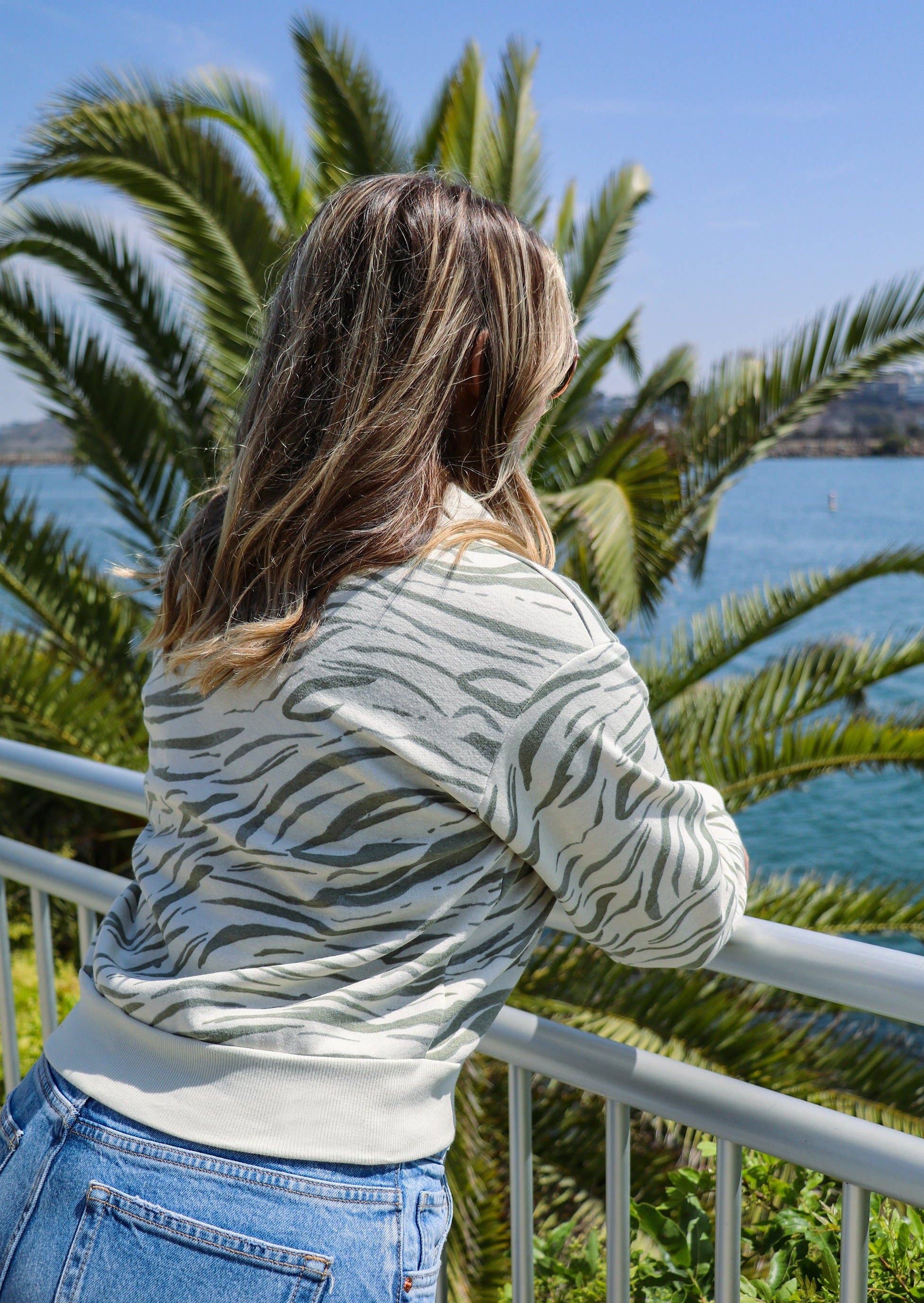 Stone Sahara Tiger Hilary Quarter Zip Pullover for wholesale on Faire6