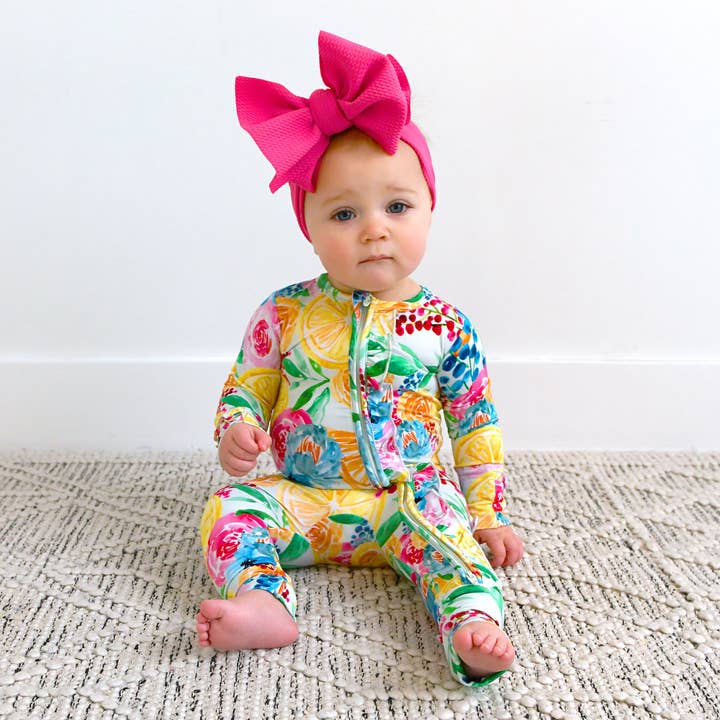 Gigi and Max - Wholesale Jumpsuit - Baby - Lillyana RUFFLE ZIP Bamboo Baby Sleepies Little Outfit