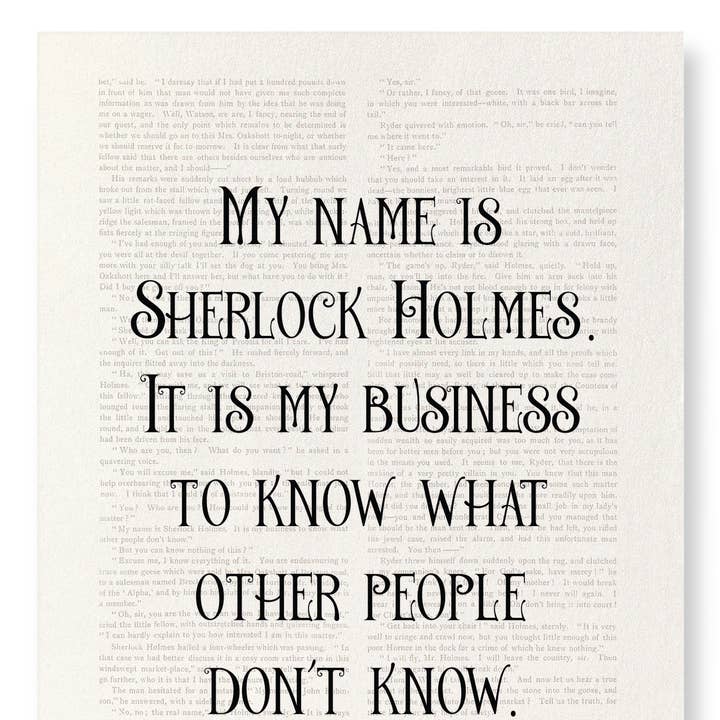 IL MIO NOME È SHERLOCK HOLMES (1892): Stampa artistica vittoriana per la vendita all'ingrosso da parte di Ezen Trade