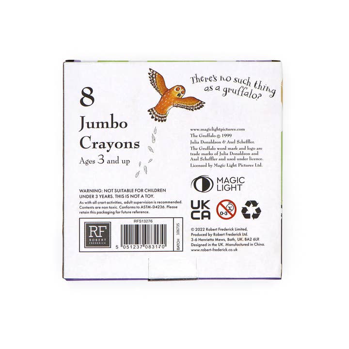 Robert Frederick Ltd - Wholesale Crayons - Kids & Baby - The Gruffalo Set of 8 Jumbo Crayons3