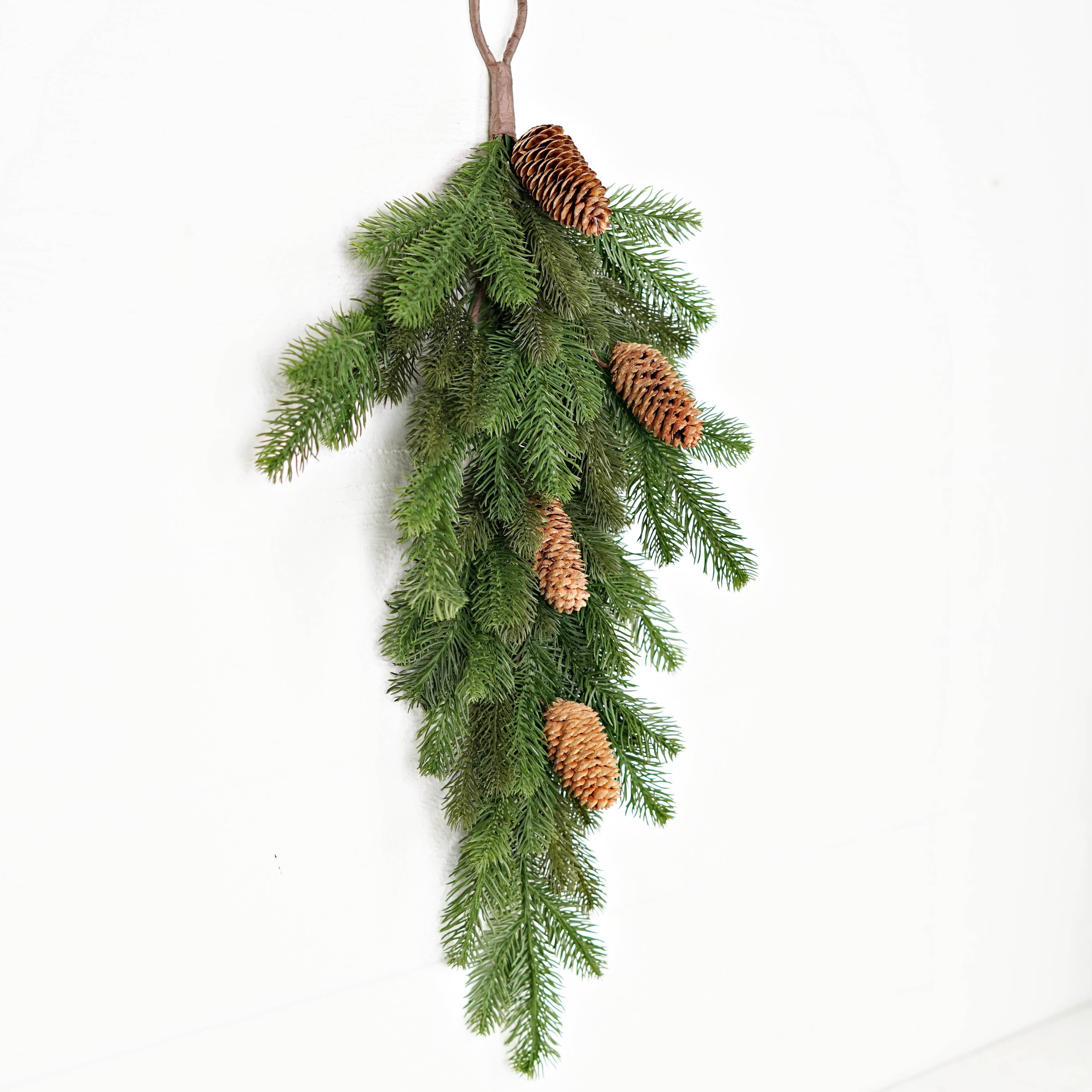 Holiday Depot Inc. - Wholesale Christmas Decoration - 510123- 28inLx15inW Teardrop-Evergreen Spruce Pine w. Pineco2