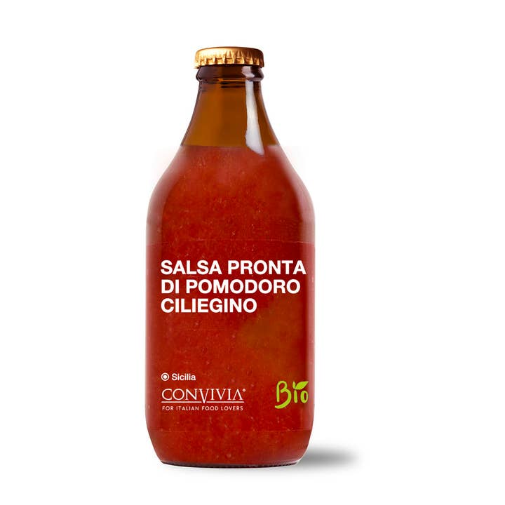 CONVIVIA for italian food lovers - Vendita all'ingrosso Sughi pronti - Salsa pronta di pomodoro ciliegino bio 330g