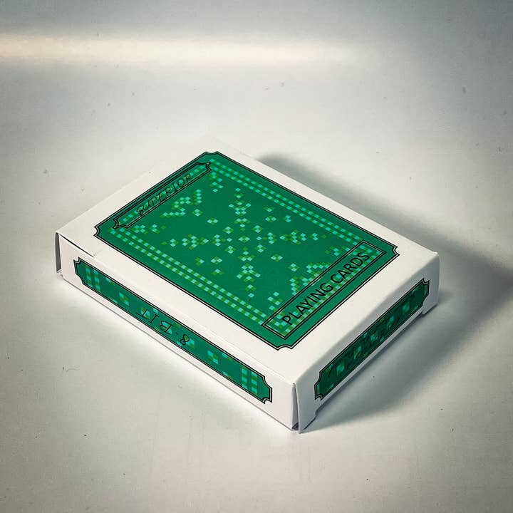 Grön 8-BIT Retro TV-spelskort, kortlek med TV-spelstema för wholesale på Faire