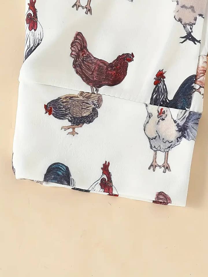 Huis Van Merken - Wholesale Clothing Set - Baby - Cute Baby Boy Outfit | Hen Print Short Sleeve Onesie, Pants & Hat Set2