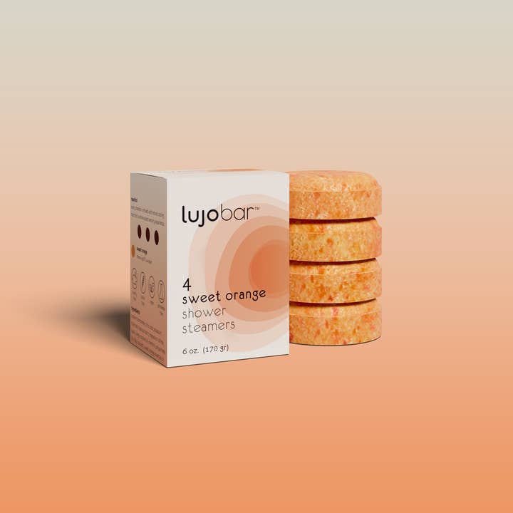 Sweet Orange Shower Steamers | Vegan, Cruelty Free, Phthalates Free for wholesale by lujo bar