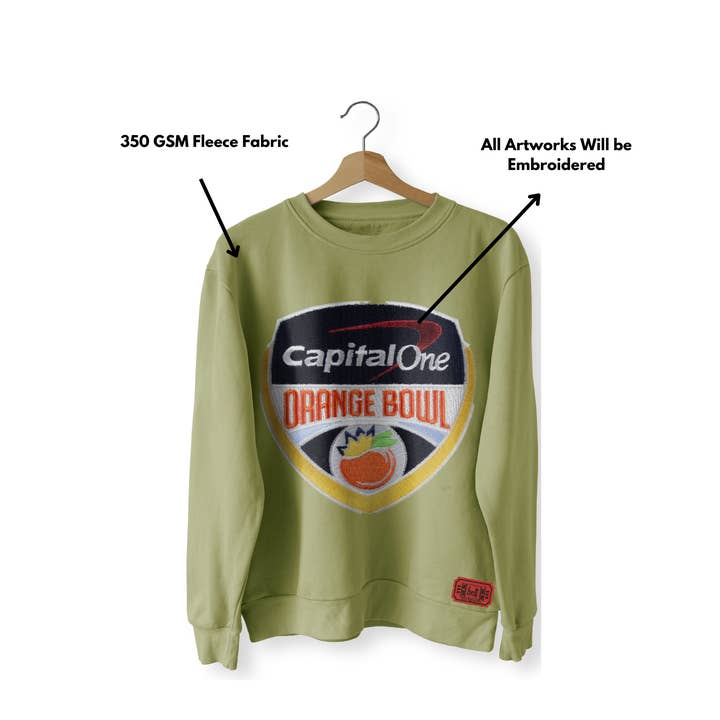 Personalized Premium 350 GSM Embroidered Fleece Sweatshirt for wholesale by Battlestar Clothing & Gear Co