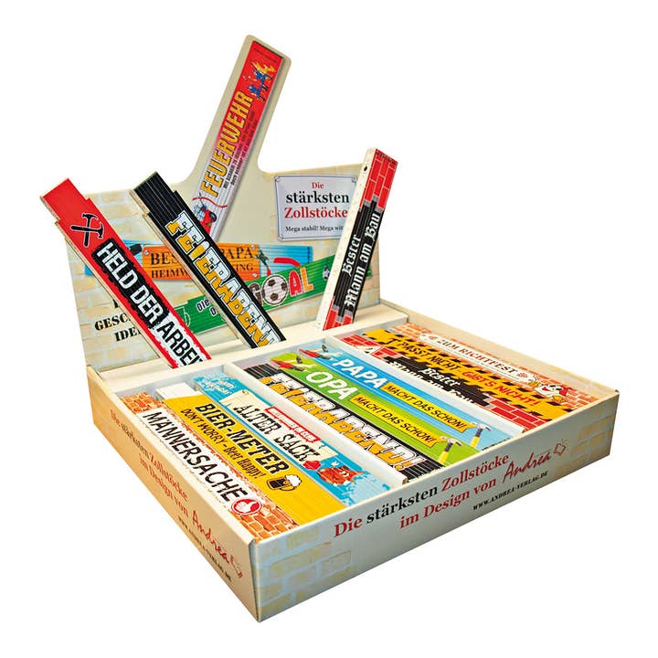 Metro in legno, assortito in 10 pezzi, 2m in esposizione per la vendita all'ingrosso da parte di Wurm