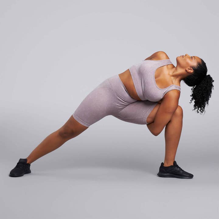 Sutiã feminino com nervuras lavadas minerais de suporte médio - Iris por atacado de HPE Activewear