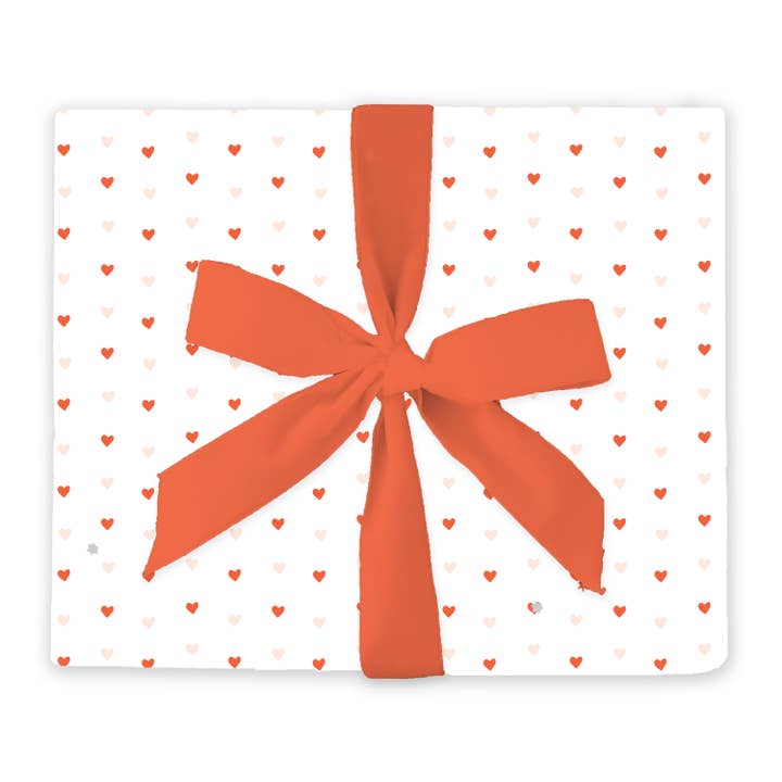 Simple Pink Red Hearts Pattern WrappingPaper Continuous Roll for wholesale by Joy Paper Co.