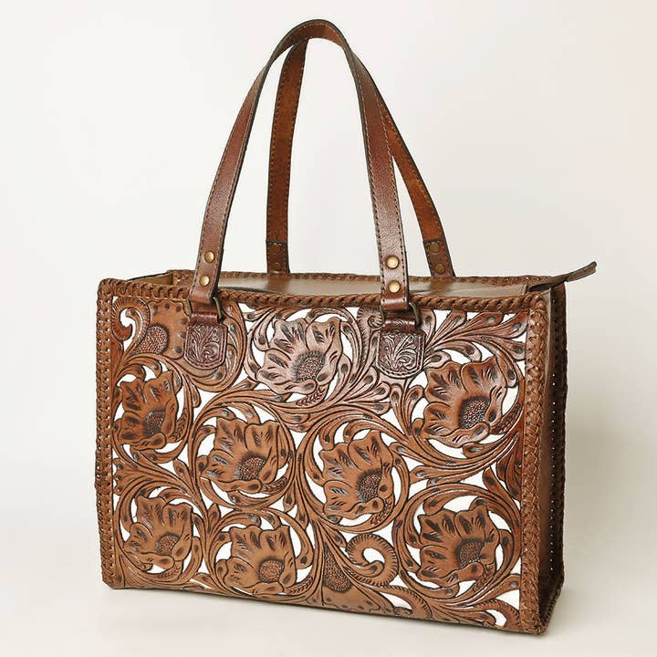 Sac à main KBG322 en cuir véritable pour femme, style western pour la vente par LS Western