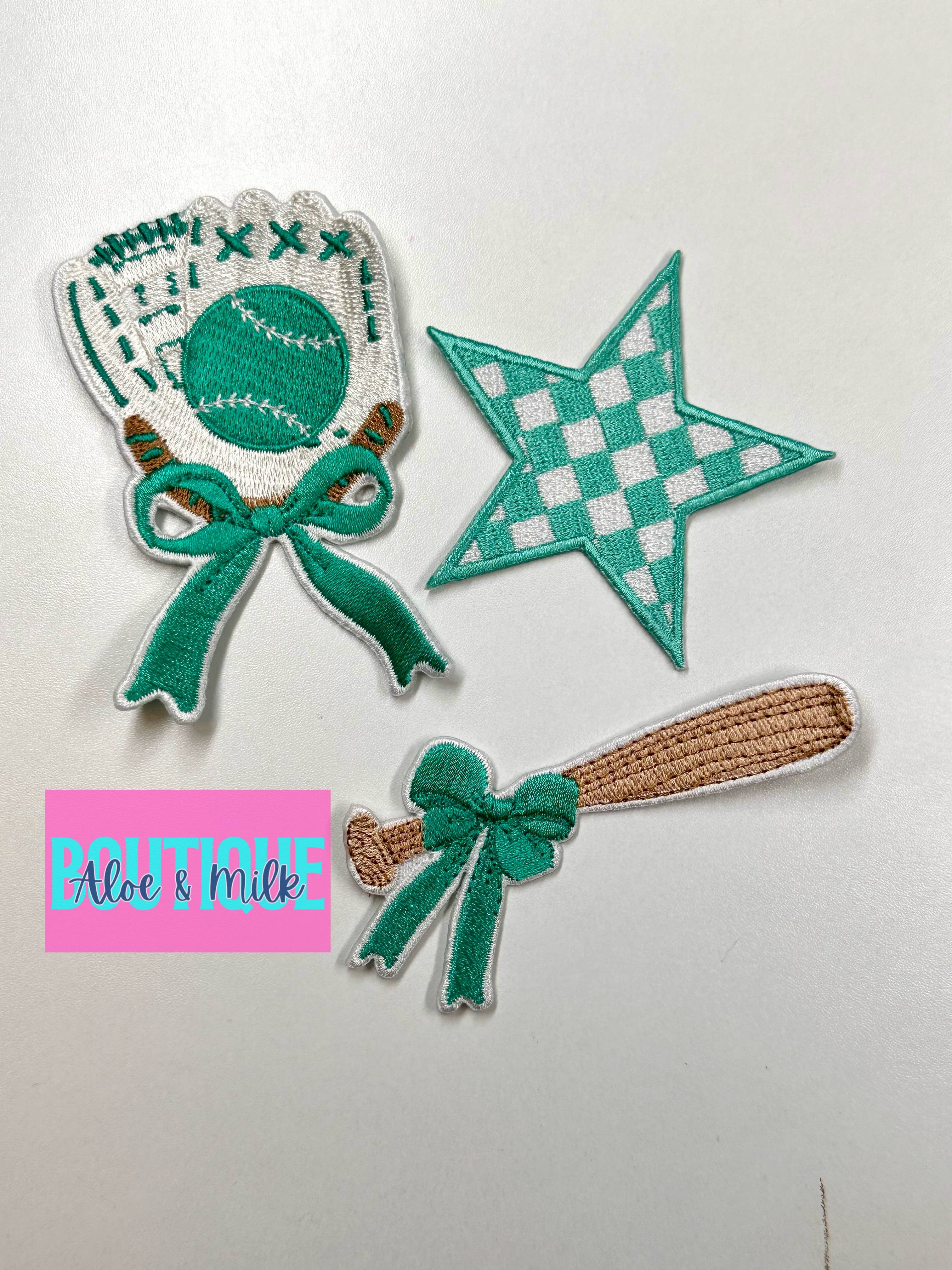 Aloe and Milk Boutique - Wholesale Patch - Baseball Trio Bundle, baseball patches, softball patches3