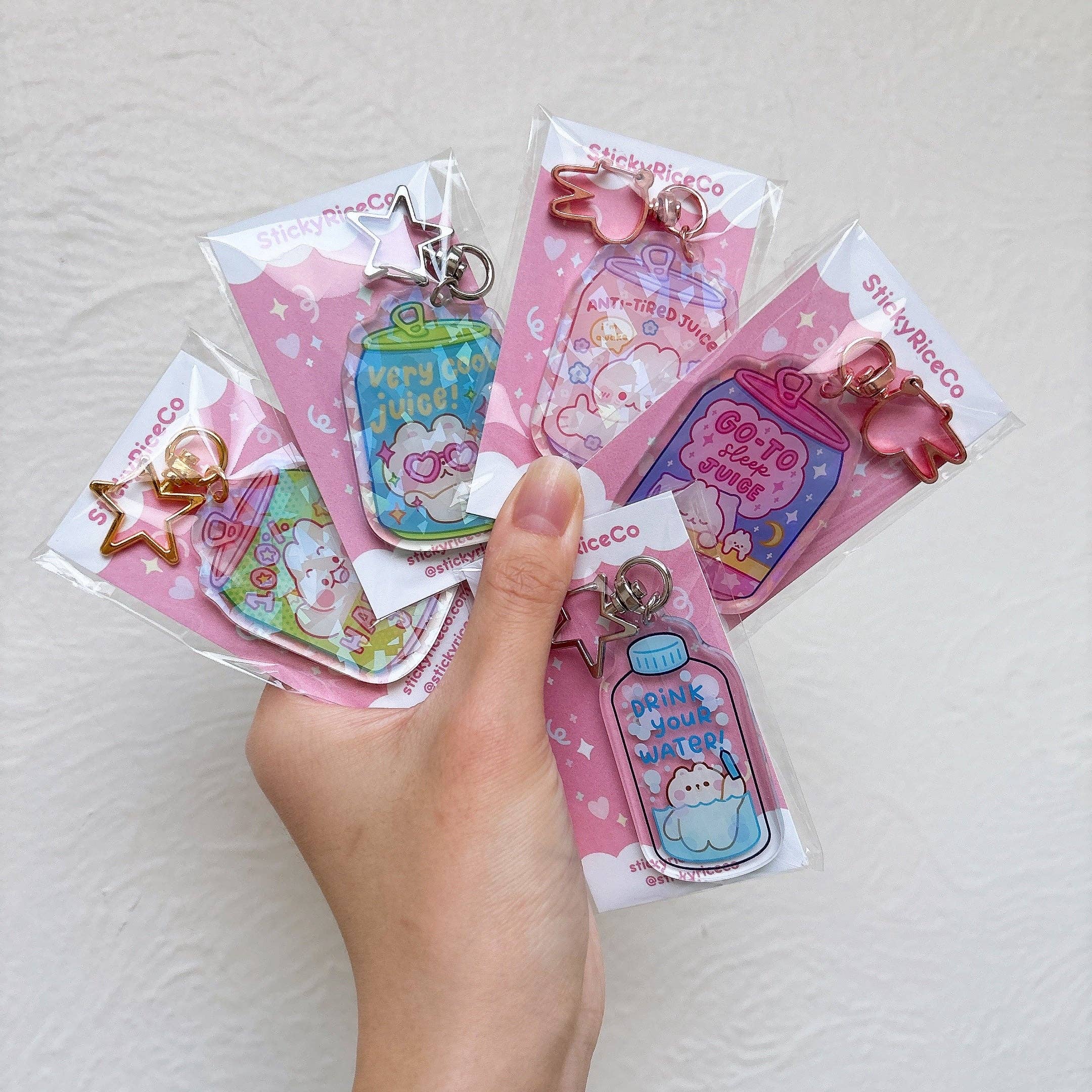 StickyRiceCo - Vente Porte-clés – femme - Porte-clés en acrylique Funny Drink5