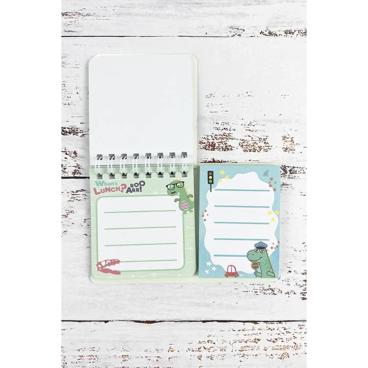 ASSORTED RECTANGLE SHAPED DINOSAUR PRINT MINI NOTE BOOK for wholesale on Faire2