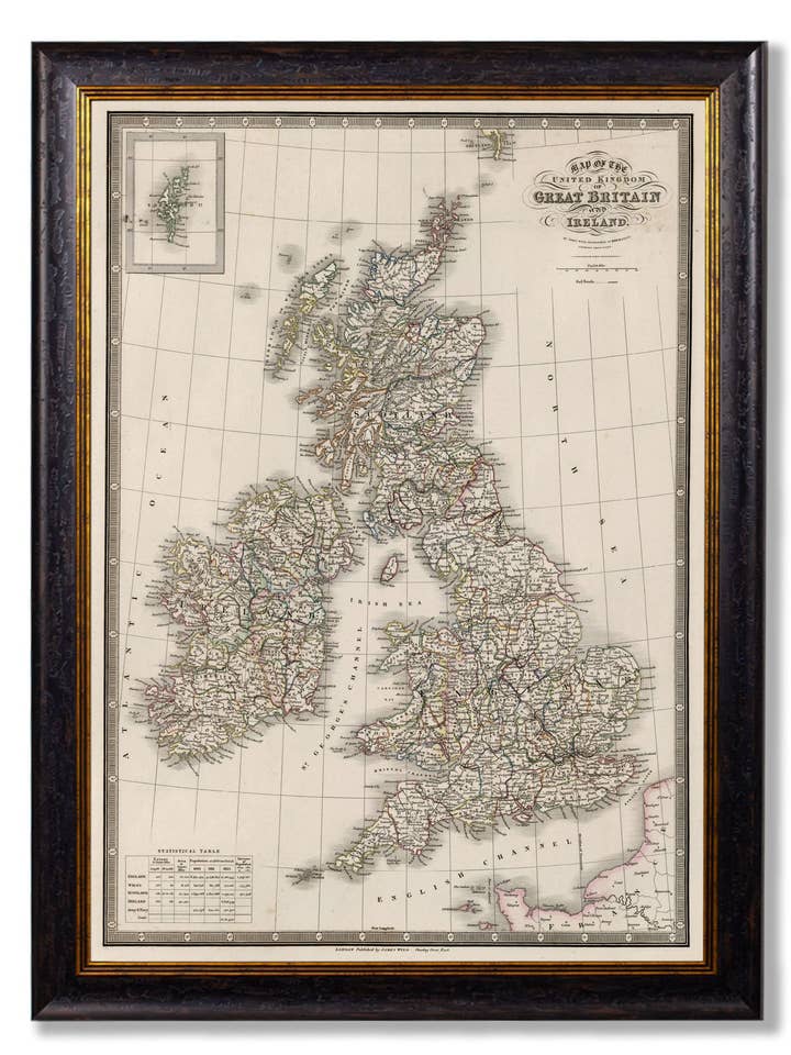 c.1838 Map of The British Isles for wholesale by T A Interiors Wall Art & Mirrors