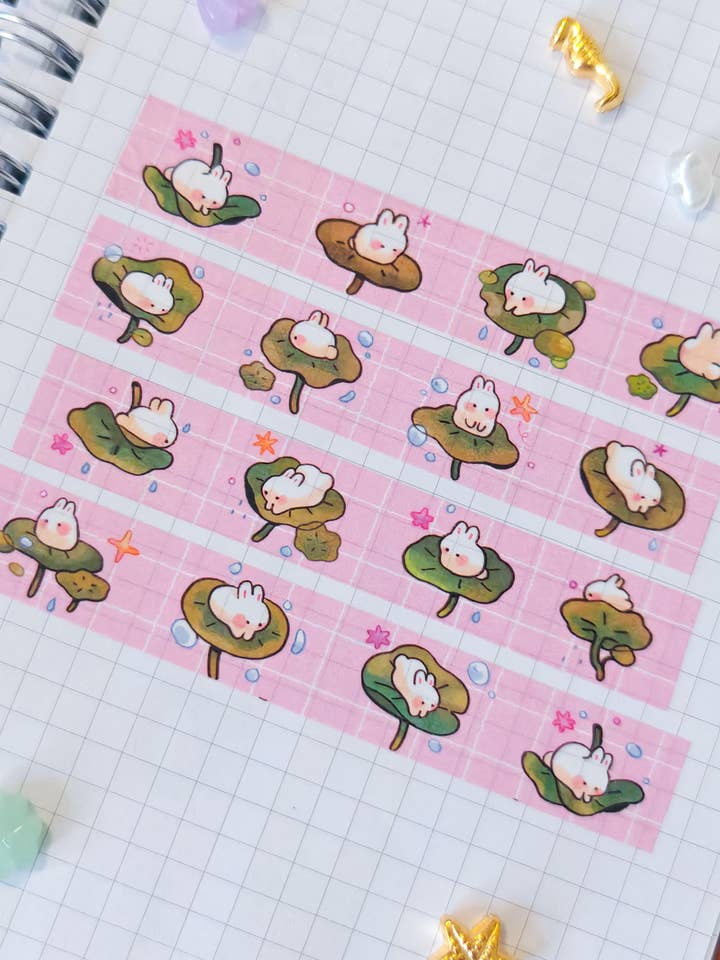 Ruban Washi Lotus Bunny pour la vente par Hokeii Pokeii