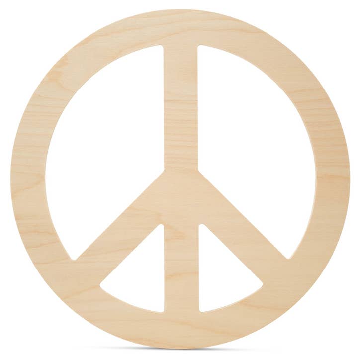 Wood Peace Cutout, 12" for wholesale by Woodpeckers Crafts