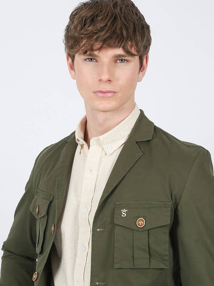 Khaki Saharan Jacket for wholesale on Faire3