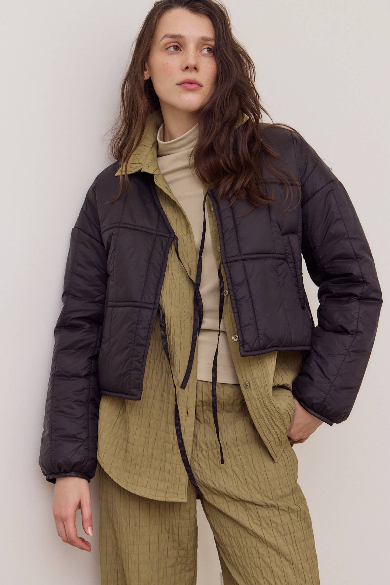 Grade & Gather - Wholesale Jacket - Women's - 80417 - FRONT TIE QUILTING JACKET0