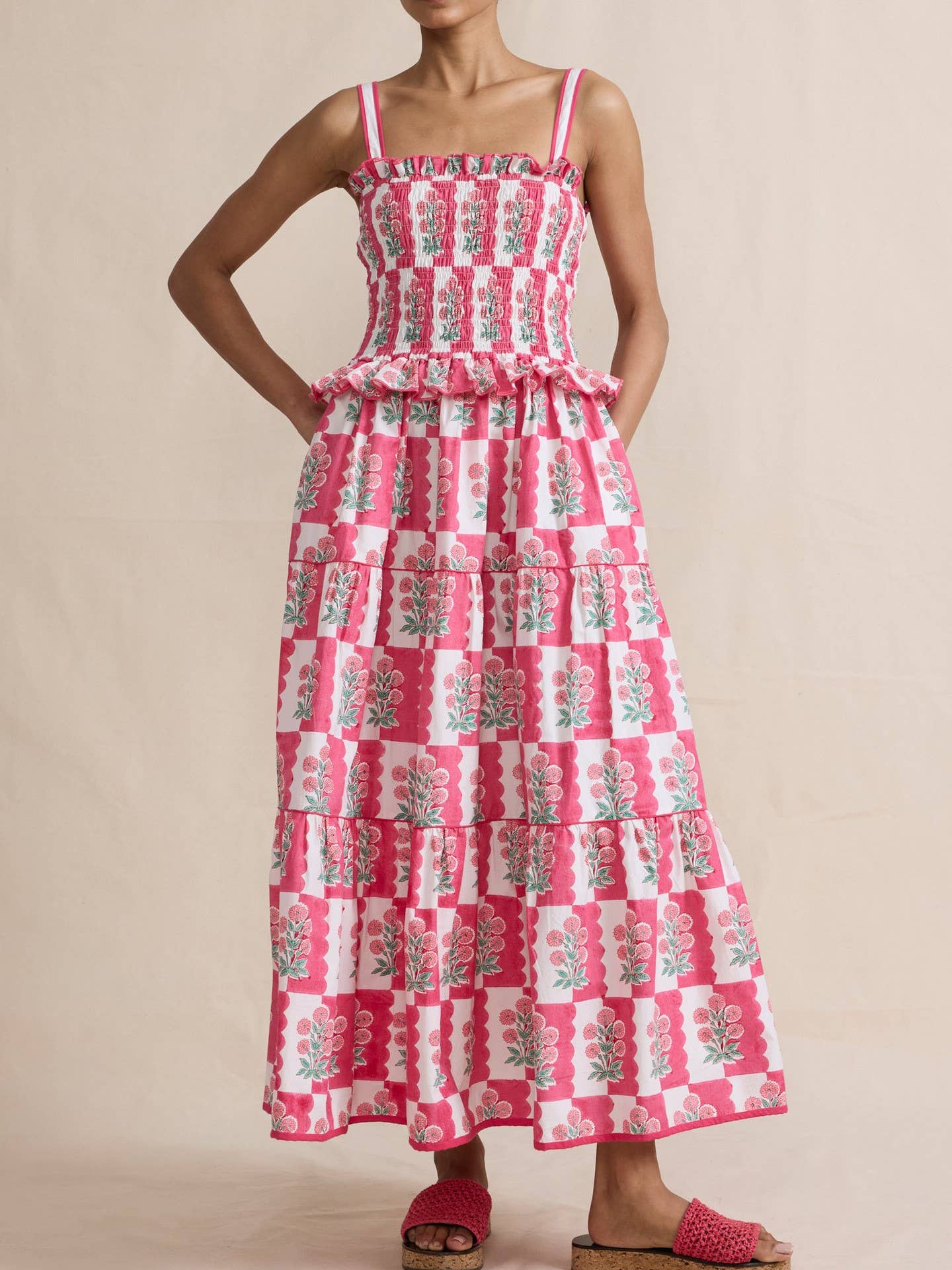 Rosa Clothing - Wholesale Dress - Women's - Wavy Floral Luscious Slip Puffy Dress2