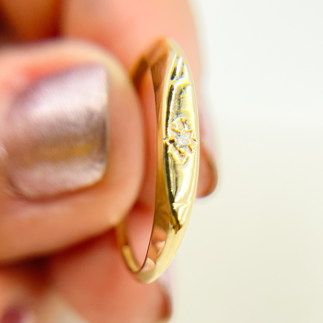 Yellow 14K Solid Gold Diamond Ring. ZGG702 for wholesale on Faire3