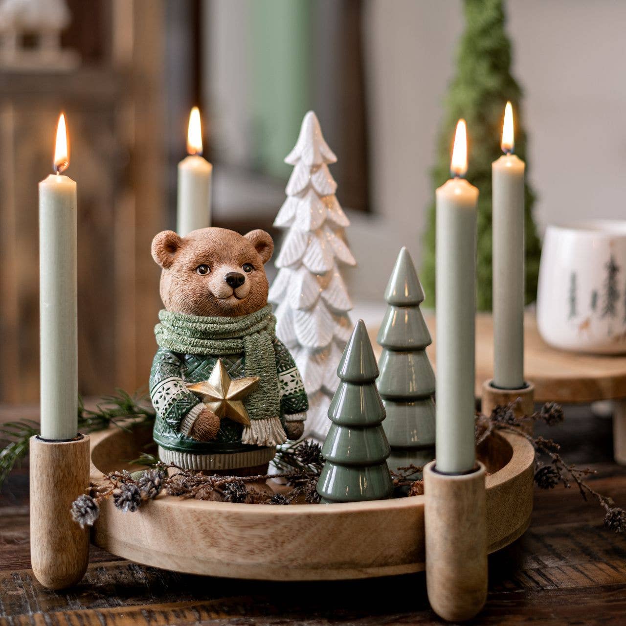 Wurm - Wholesale Artificial Christmas Tree - Ceramic Christmas Tree, Green (W/H/D) 6x16x6cm1