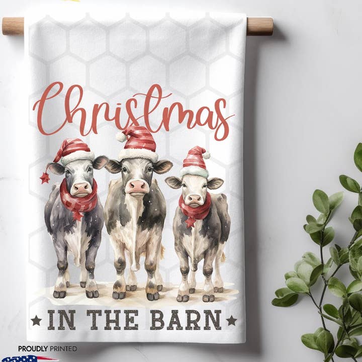 Merry Cows Christmas in the Barn at the Farm for wholesale by ADDLE iNK