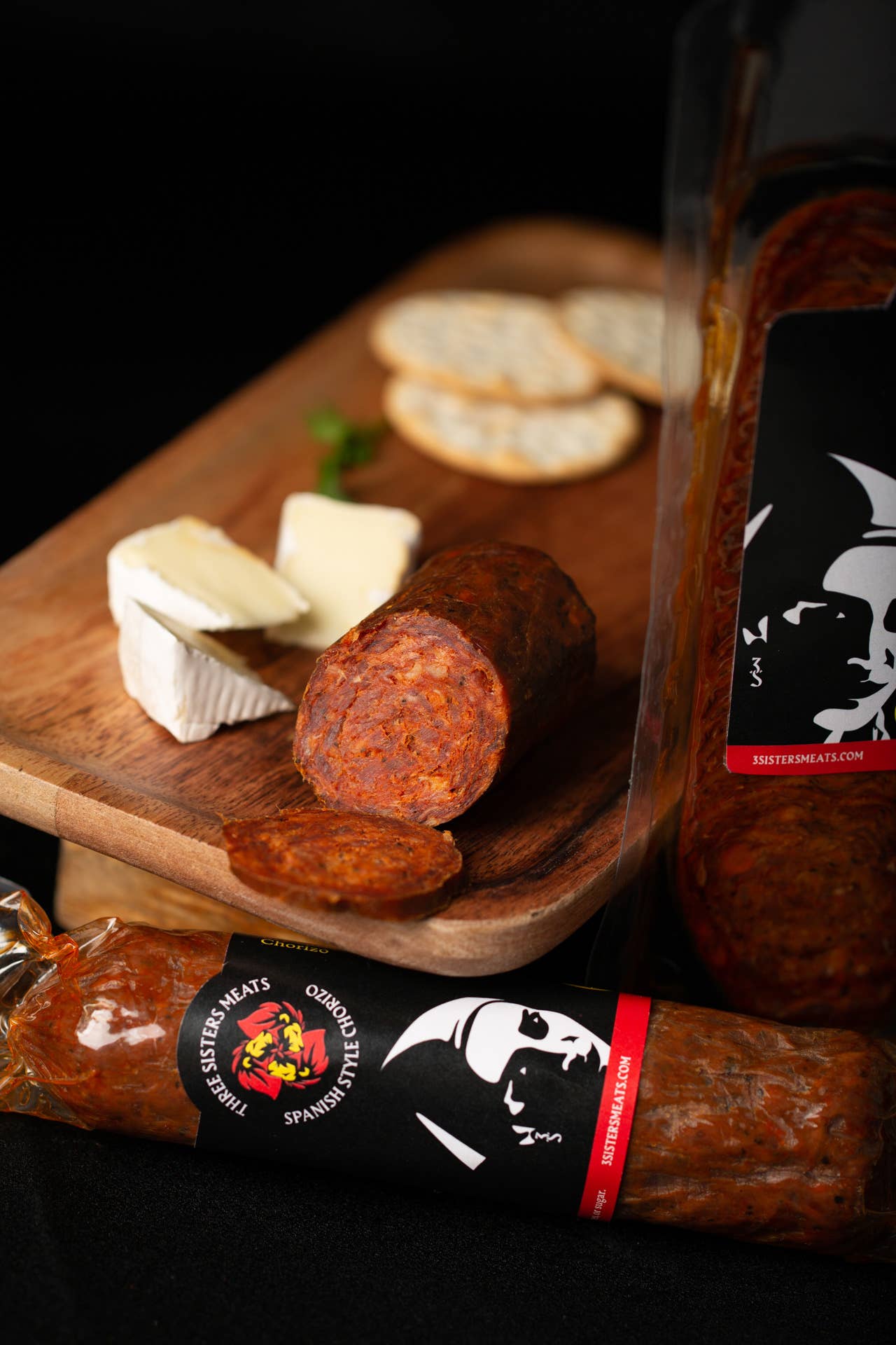 Three Sisters Artisanal Meats - Vente Salamis - Liens chorizo séchés à sec de 6 oz - Caisse de 123