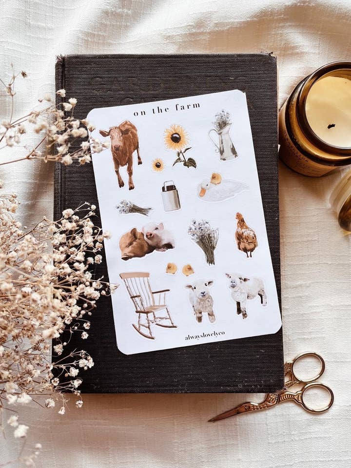 On The Farm Sticker Sheet for wholesale by alwayslovelyco