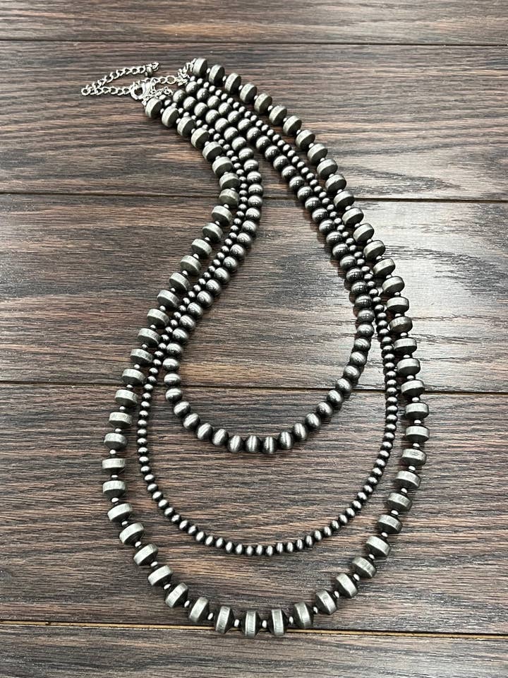 737051, Handmade 34" Navajo Bead Necklace for wholesale by ISAC Trading Inc