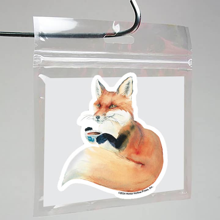 3" Tumbler Fox Sticker / Coffee & Fox / WATERPROOF
for wholesale by Horse Hollow Press