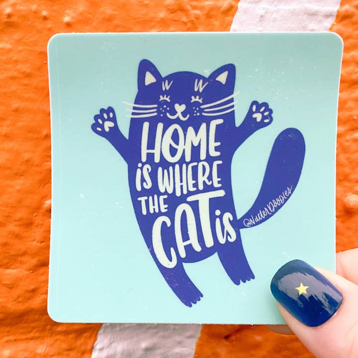 NatterDoodle – Engroshandel Armbånd til telefoner – Home Is Where the Cat Is klistermærke - vinyl, vandtæt1