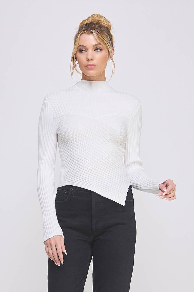 Allie Rose - Wholesale Knit Top - Women's - Fine Gauge Asymmetrical Mock Neck12