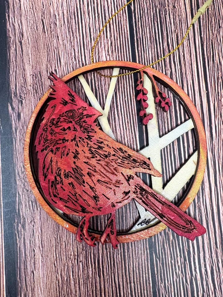 Cardinal Ornament for wholesale by Third Wolf Designs